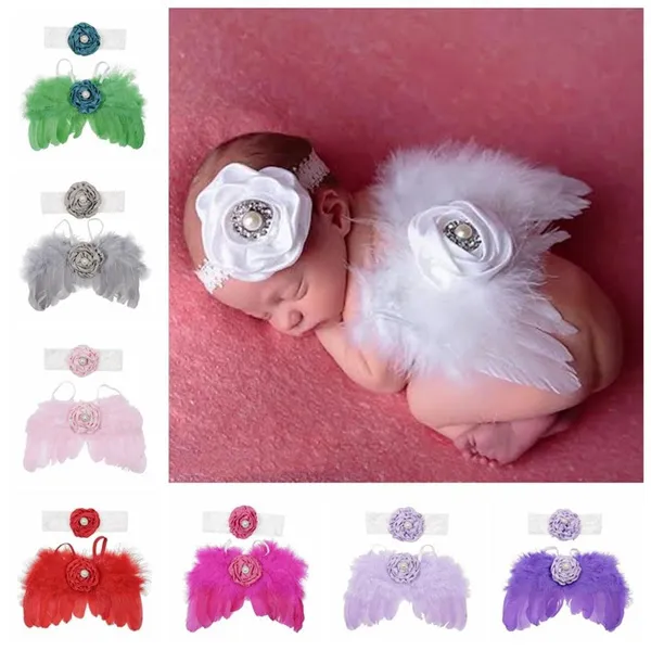 Infant Angel Costume Wing & Headband for Photography Skin Friendly Baby Outfit Newborn Photo Props Clothes PHO
