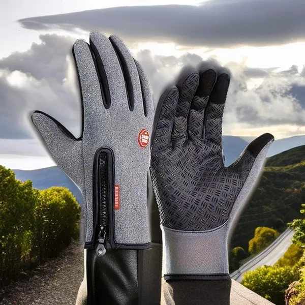 Touch Screen Winter Gloves for Men and Women - Fleece Lined Cycling, Skiing, Outdoor Sports, and Motorcycle Gear with Zipper Pocket