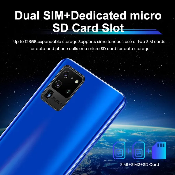 Hot Sale Galaxy S20+ Pro 5G Smartphone 7.2 inch Full Screen with 32 Million HD Rear Cameras 12+512GB Large Memory Support Face Recognition Fingerprint Unlock Smart Mobile Phone