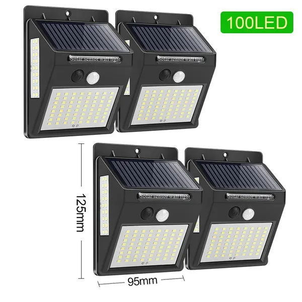 New 100/144 LED Solar Light Outdoor Solar Lamp PIR Motion Sensor Solar Powered Sunlight Street Light for Garden Decoration