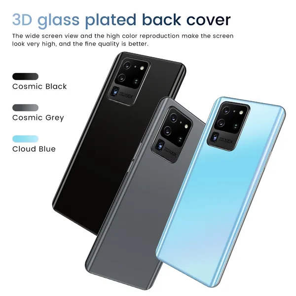 2020 NEW Smartphone with 12GB+512 GB Large Memory 6.5inch Full Screen Support Face Unlock 5G Three Card Mobile Phone