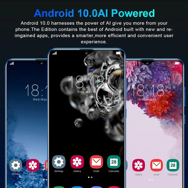 New 6.8 Inch Ultra-thin S30U Plus Smartphone Face/Fingerprint Unlock 12GB+512GB Android Dual SIM Cards Support T Card Dual Rear 18MP+32MP HD Camera Bluetooth GPS Navigation Hi-fi Sound Quality Smart P