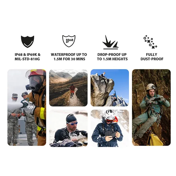 Blackview BV9900E Rugged Phone Helio P90 6GB+128GB Android 10 Smartphone 4380mAh 6.21 Inch AMOLED 48MP Camera NFC IP68 Waterproof Mobile Phone