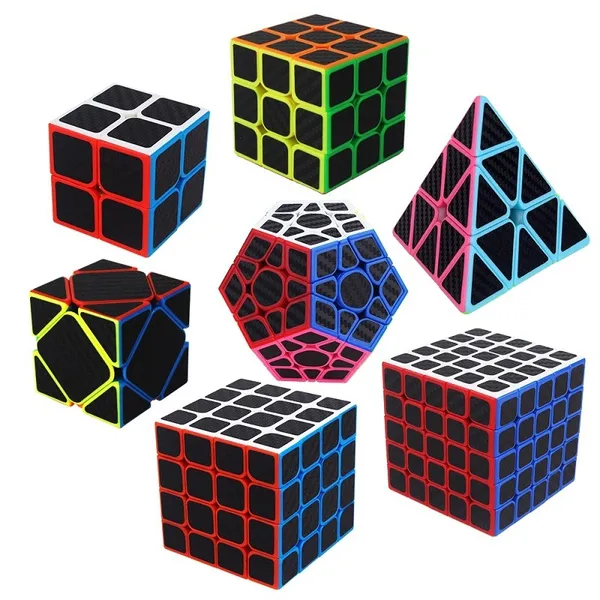 15 Styles Decompression Toy Carbon Sticker Pyramid Plastic Puzzle Cube Toy Speed Magic Cube