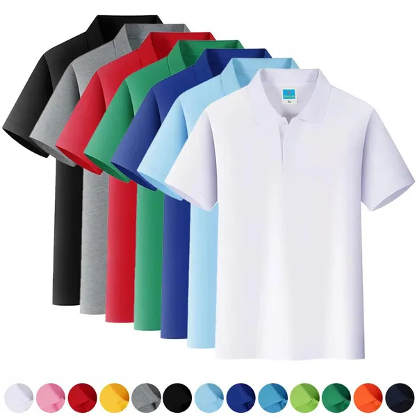 S-4XL Summer Men's Fashion Short Sleeve Candy Color Breathable Lapel T Shirt Slim Fit Plus Size Men's Summer Top