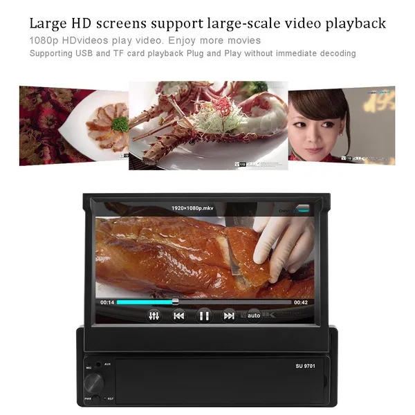 1 Din 7'' Android 8.1 Car Radio Autoradio With GPS Navigation Wifi Auto MP5 Bluetooth USB FM Support Rear View Camera（4/8/12LED[optional]）