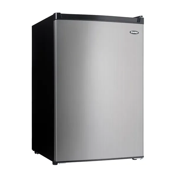Danby 4.5 Cubic Feet Compact Refrigerator w/ True Freezer, Steel (For Parts)