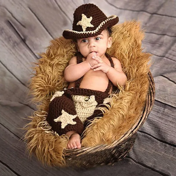 Photography Costume Clothing Crochet Knit Hat Pants Diaper Outfit Newborns Baby Photo Props Clothes for Infant BAB