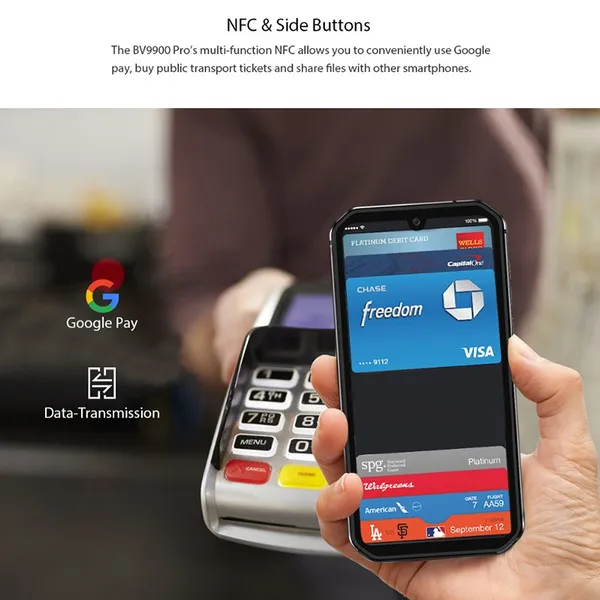 Blackview BV9900 Pro Rugged Phone Helio P90 Octa Core 8GB 128GB Android 10 Smartphone 4380mAh Thermal Camera 48MP Quad Rear Camera IP68 Mobile Phone