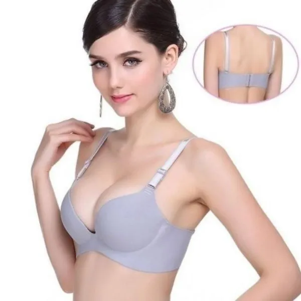 Women Seamless Wirefree Push Up Bra Underwear Support Plunge Bra 32 34 36 38 40 Cup Size A B C