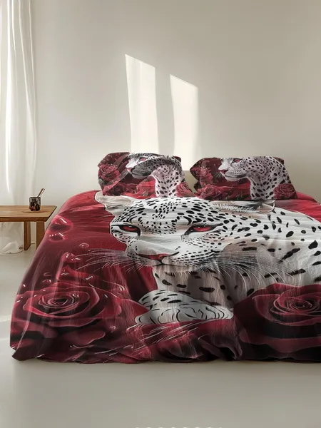 Bedding set, ordinary double bed quilt cover, lightweight, soft and comfortable quilt cover, pillowcase, suitable for all seasons (without sheets, without fillers)