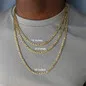 16-30 Inches 4 MM European Fashion Luxury Men Women Fashion Gold Plated Silver Color Chain Necklace Bride Wedding Engagement Jewelry