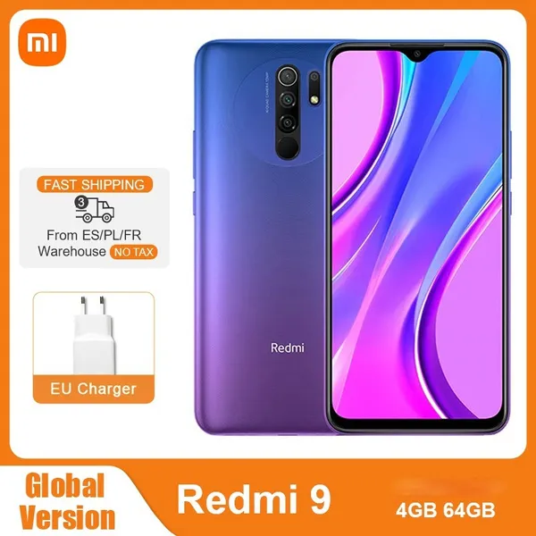 Global Version Xiaomi Redmi 9 4GB 64GB Smartphone Helio G80 Octa Core 13MP Quad Camera 6.53" FHD+ Display 5020mAh
