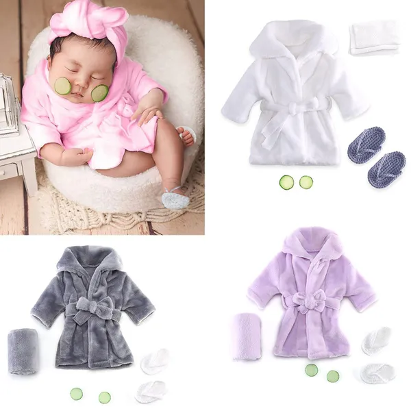 Baby Photography Props Baby Posing Costume Bathrobes Bath Towel Cucumber Set for Creative Photo Outfit for 0-3 Moths New BAL