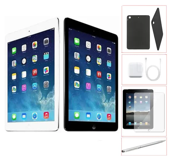 Refurbished Apple iPad Air 32GB Space Gray -WiFi - Bundle - Case, Rapid Charger, Tempered Glass & Stylus Pen
