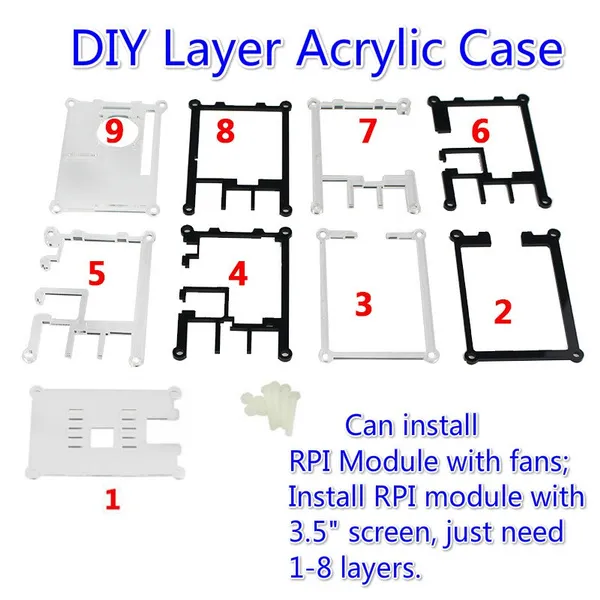 Raspberry Pi3 board+3.5" Touchscreen+Acrylic Case+Power Supply+Heat Sink(SD card option)