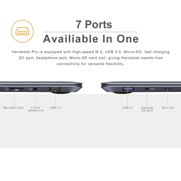 CHUWI 14.1 Inch Laptop Intel N4000 Windows11 8GB 256GB With Full Size Keyboard 9Hrs Battery Life Bluetooth4.0 Computer ▶HeroBook Pro◀