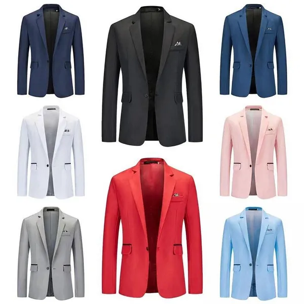 Men Blazers Work Office Men Tuxedos for Formal Occasions Pockets Coat Blazers Male Custom Men's Business Slim Blazers