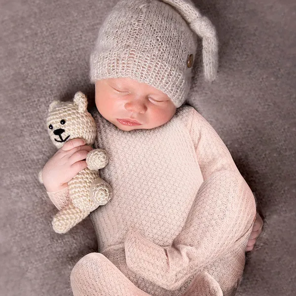 2 Pcs Baby Hat Bodysuit Set Newborn Photography Props Cap Romper Jumpsuit Kit Infants Photo Shooting Clothing ZOU