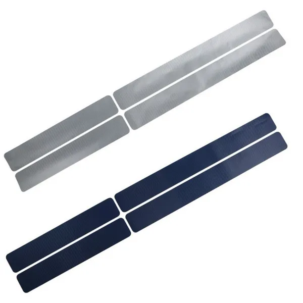 4PCS/set Car Accessories Door Sill Scuff Welcome Pedal Protect Carbon Fiber Stickers