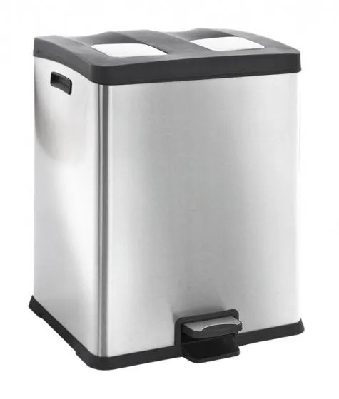 Pedal Bin Waste Rejoiceseparator 30+30 Litres Stainless Steel Matt Silver