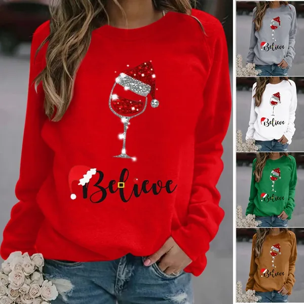 New Arriving Autumn and Winter Christmas Clothing Fashion Women Long Sleeve Pullover Sweater Casual Loose Xmas Sweatshirt Tops