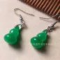 Are Grandmother Greenhorse To Jade Gourd 925 Silver Inlay Earrings Earrings Korean Retro Earrings Earrings