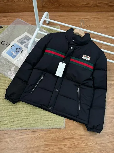 Logo Webbing Stand-up Collar Men's and Women's Same Down Jacket-Winter Warm Jacket-Extra-large size