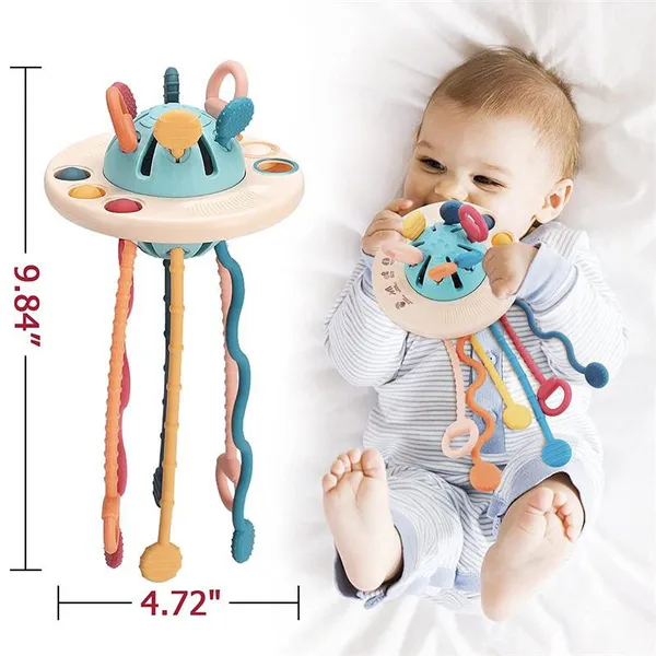 3 In 1 Baby Silicone Teether Toys Finger Toy 6-12 Months