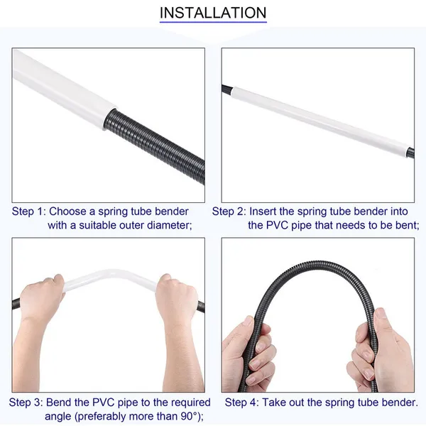 1/2Pcs Pvc Pipe Bending Wire Tube Bending Tool Curve Spring Manual Pvc Pipe Bender House Decoration Extension Spring Hydropower Tool
