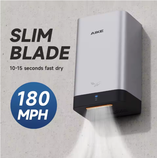 AIKE Automatic Wall Hand Dryers Portable Mini Hand Dryer Washroom Drying Hands 10-15s Quick Drying 900W 110V or 220V AK2822