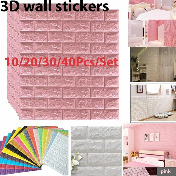 3d Brick Pattern Wallpaper Self Adhesive Wallpaper Home Decor 3D Wall Stickers Room Decor Living Room Kitchen Wallpaper Mural Bedroom Decor