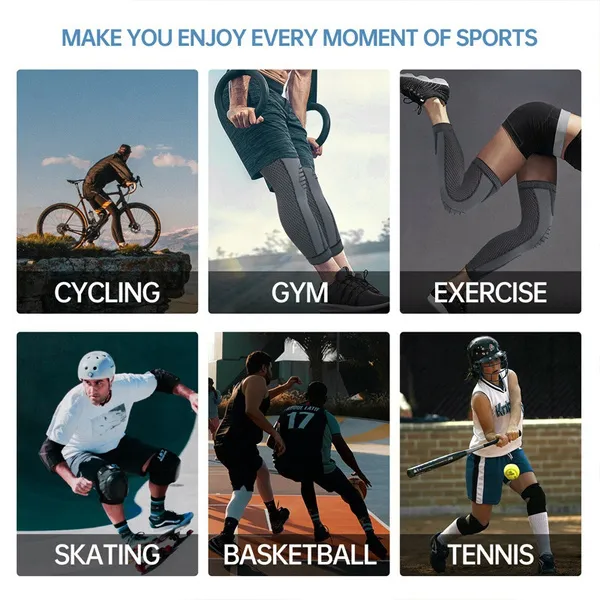 1 PC Sports Knee Pads Professional Silicone Anti-collision Spring Support Basketball Knee Pads Mountaineering Running Fitness Outdoor Protective Equipment