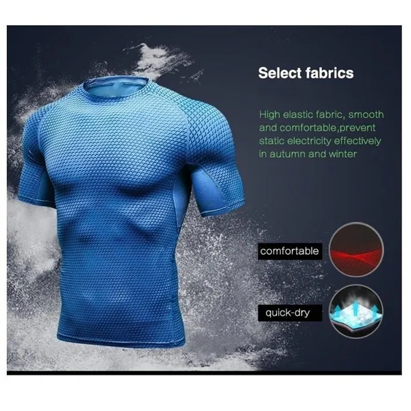 Outdoor Sport Running Climbing Fast Dry Shirt Men Athletic Shirts Fast Dry Fitness Round Neck Tees