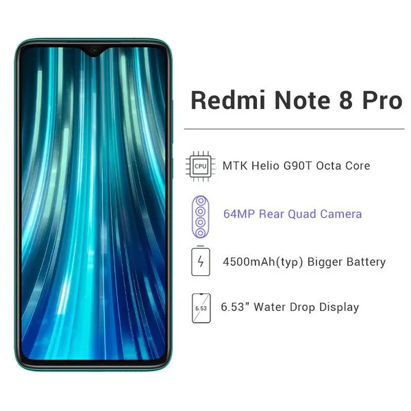 Global Version Xiaomi Redmi Note 8 Pro 6GB 64GB Smartphone 64MP Quad Camera Helio G90T Octa Core 6.53\ Screen 4500mAh NFC