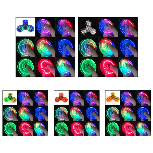 Transparent LED Light Fidget Spinner Hand Top Spinner EDC Spiner Finger Stress Relief Toys Kids Adult Toy BJM