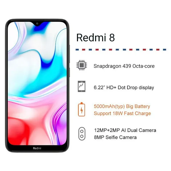 Xiaomi Redmi 8A ROM 4GB 64GB/3GB 32G Global Mobile Phone Octa Core 6.22 5000mAh 12MP Camera Smartphone