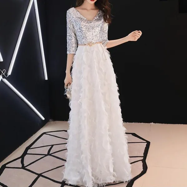 New Arrival V Neck Ivory Long Party Elegant Vestido De Festa Vintage Prom Gowns Formal Dress Women Red Dress