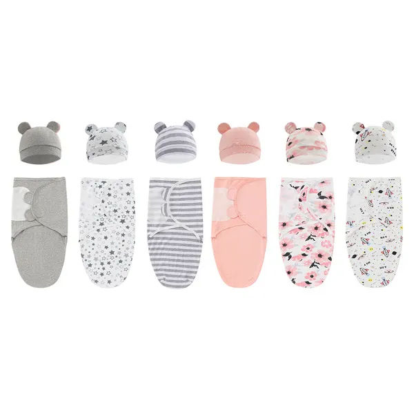 Baby Swaddles Newborn Swaddle Blanket Infant Sleep Sack Wrap Hat Set Newborn Babies Photography Props Accessories JEN