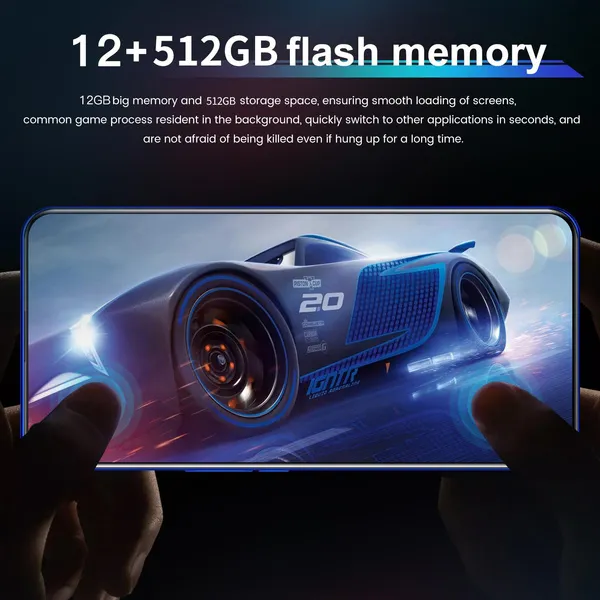 Hot Sale Galaxy S20+ Pro 5G Smartphone 7.2 inch Full Screen with 32 Million HD Rear Cameras 12+512GB Large Memory Support Face Recognition Fingerprint Unlock Smart Mobile Phone