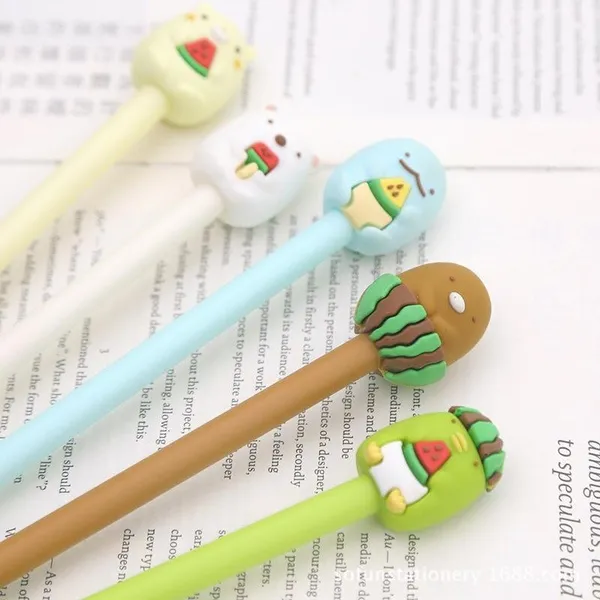 2Pcs Cartoon Pens Office Stationery School Supplies Random style