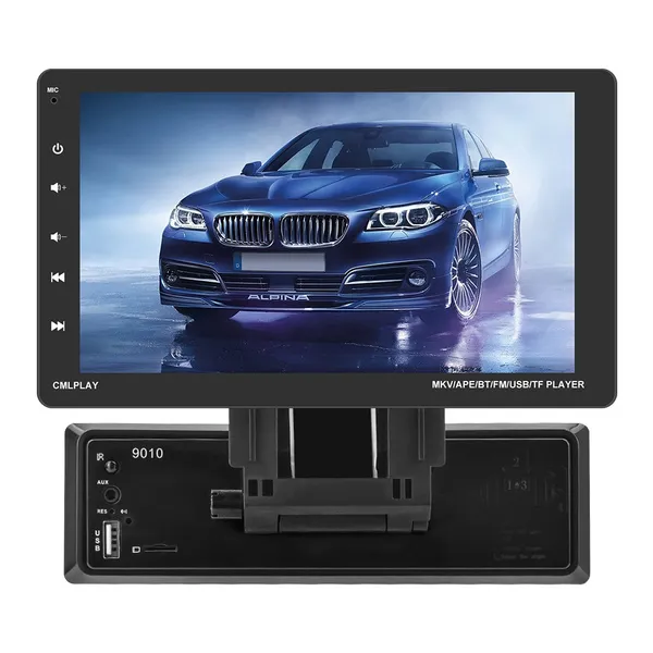 1DIN Removable 9'' HD Touch Screen D-Play Car Multimedia Player with Bluetooth FM Radio Receiver Support TF/USB Mirror Link and Rear View Camera(4/8/12LED Camera[optional])