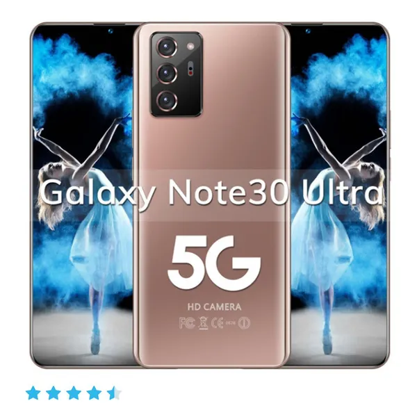 Galaxy Note30 Ultra 5G Android OS 10.0 System Support Face/Fingerprint Recognition Cell Phones Unlocked Global Version Smartphone