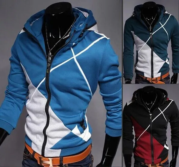 Mens Jackets Slim Fit Zip Up Hoodies Casual Korean Coats Warm For Winter Jackets