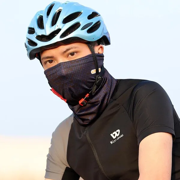 WEST BIKING Summer Cycling Face Mask Anti-UV Sun Protection Drawstring Bandana Men Running Hiking Bike Scarf Cooling Sport Gear
