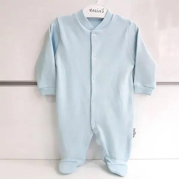 Baby Jumpsuit with Simple Beanie Gloves - Blue