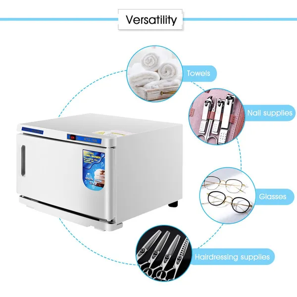 2 in 1 Hot UV Sterilizer Towel Warmer Cabinet Spa Beauty Salon Equipment 16L