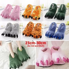 13 Colors Novelty Animal Paw Claw Shoes Women Men Children Cute Cartoon Paw Slippers Winter Soft Plush Warm Home Slippers