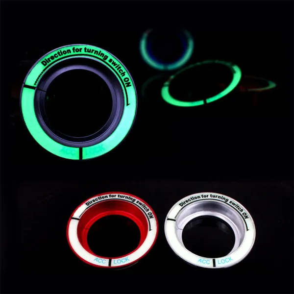 Car Luminous Ignition Switch Decoration Stickers Key Hole Protection Circle for Ford Focus 2 3 MK2 MK3 ST RS Kuga 2005-2016