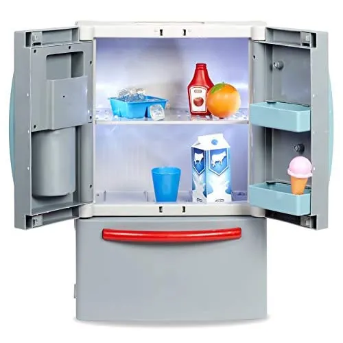 Little Tikes First Fridge Refrigerator with Ice Dispenser Pretend Play Appliance for Kids, Play Kitchen Set with Kitchen Playset Accessories Unique Toy Multi-Color
